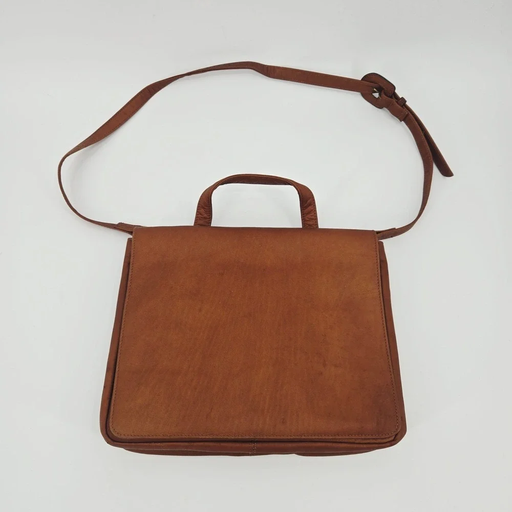 Boulder Ridge‎ Full Grain Leather Messenger Bag Vintage 90s Gorpcore Unisex